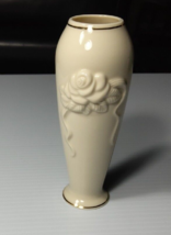 Lenox Rose Blossom Bud Vase Ivory Color Porcelain with gold trim 6” tall - $15.40