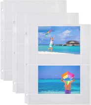 Photo Album Refill Pages 4x6 Horizontal 100 Photos 3-Ring Binder Photo 25 Pack - £12.67 GBP