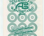 Dick Clark&#39;s American Bandstand Grill Menu 1990&#39;s Great American Food Ex... - £22.15 GBP