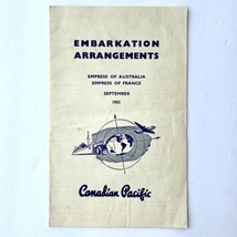 Vintage 1953 Canadian Pacific Line Embarkation Arrangements Brochure UK ... - £19.94 GBP