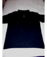 CHEROKEE Men&#39;s COLLARED Pullover Short sleeve SHIRT Black  LARGE - $10.81 CAD