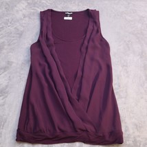 Express Shirt Women Medium Purple Lightweight Casual Blouse Tank Scoop Neck - £14.39 GBP