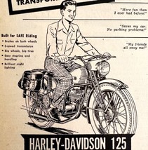 Harley Davidson 125 Motorcycle 1949 Advertisement Dirt Bike Automobilia DWY1A - £23.46 GBP
