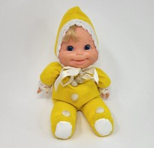 Vintage 1970 Mattel Baby B EAN S Doll Booful Yellow + White Pajamas + Bonnet Toy - £59.47 GBP
