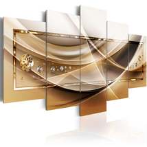 Tiptophomedecor Glamour Canvas Wall Art - Golden Frame - Stretched &amp; Framed Read - £70.69 GBP+