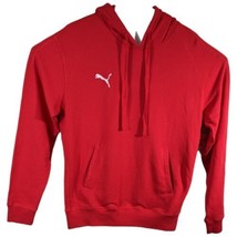 Mens Puma Red Hoodie Large Fleece Hooded Sweatshirt Athletic Outerwear Pullover - £31.64 GBP
