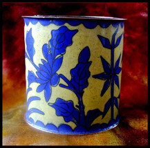 Antique Cloisonné Cup Brass Container Small Vase China - £23.59 GBP