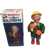 Clock Work Wind Up Musical  Clown With Original Packaging Tested Working - $40.55 CAD