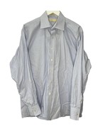 Michael Kors Long Sleeve Button Down Shirt Size 17 34/35 XL Blue White P... - £23.49 GBP