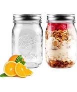 2 Pack Wide Mouth Mason Jars 16oz Glass Canning Jars with Airtight Lids - $19.79