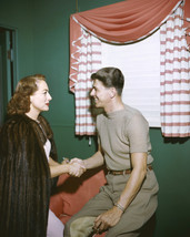 Ronald Reagan and Joan Crawford shaking hands in front of window 11x14 Photo - £11.98 GBP