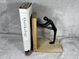 Brutalist Cast Iron Metal Man Sculpture Figurine Single Bookend India - $19.75