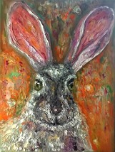 Hare painting,3 d canvas art,original oil painting,home decoration,kids ... - £119.62 GBP