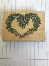 Rubber Stamp &quot;Heart Wreath Donna Dewberry&quot; 3&quot; by 2&quot; Stampcraft  - £9.49 GBP