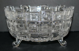 Beautiful Footed 8&quot; Cut Glass Coin Fruit Bowl Candy Dish ~ Stunning Art Deco - £78.46 GBP