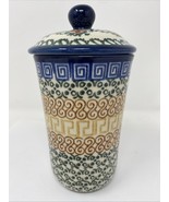 Polish Pottery  Ceramika Artstyczna Boleslaviec Tall Jar with Lid 6.5&quot; - $39.08 CAD