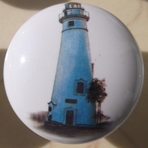 Ceramic knob Light House Lighthouse Marble Head MI #1 - $4.46