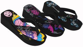 New Womens Sandals Flip Flops Butterfly Studded Platform Wedge Thong Sho... - €6,23 EUR+