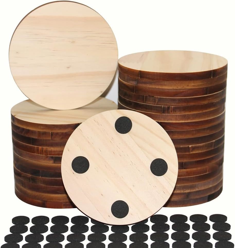 30 Pack Unfinished Wood Coasters, Monkey Sun 4 Inch Round, Round 100X100... - $37.99