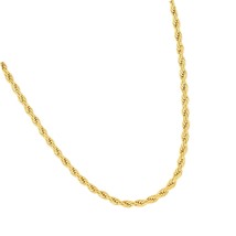 LIFETIME JEWELRY 3mm Diamond Cut Rope Chain Necklace 24k - $179.42