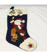Santa and Snowman Christmas Stocking  Xmas  17&quot; - $254.27 MXN
