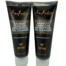 2 Shea Moisture Black Soap Bamboo Charcoal Detoxifying Gel Cleanser 4oz Lot of 2 - £7.64 GBP