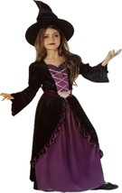 Purple Witch Girls Youth Halloween Costume Size 6 / 6X Dress &amp; Hat NEW - $29.70