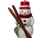 Midwest-CBK Ornament Snowman With Skis, Red Scarf and top Hat 5 in - £7.50 GBP