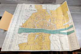 Vintage Map Nouvau Plan D&#39;Orleans Avec Indiactuer Des Rues 1940&#39;s - $30.50