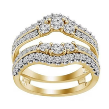 14KYellow Gold Finish Round Shape Diamonds Womens Enhancer Wrap Engagement Ring  - £101.34 GBP