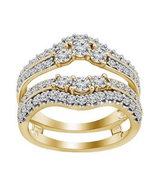 14KYellow Gold Finish Round Shape Diamonds Womens Enhancer Wrap Engageme... - £85.94 GBP