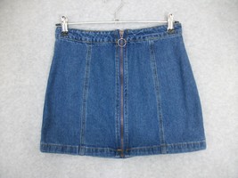 Forever21 Juniors Denim Skirt Blue Jean Full Zip Short Small - £5.86 GBP