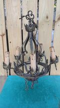 Antique Vintage 1930&#39;s Brass Chandelier Candelabra Ceiling Light Fixture - $411.84 CAD