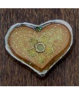 Cute Silver Tone Acrylic Filled Glittery Heart Shaped Pin Front, PRETTY ... - $55.36 MXN