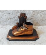 Bronzed Baby Shoe Single Bookend Engraved Patty - £22.34 GBP