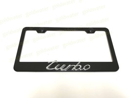 3D TURBO Emblem Black Powder Coated Metal Steel License Plate Frame Caye... - $22.75