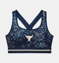 Womens S or M Project Rock Printed Crossback Sports Bra Academy/Stone - £21.51 GBP