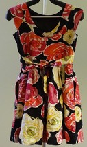 Rare Editions Multicolor Flower Mesh Skirt Sleeveless Party Dress Pockets Tie 12 - £7.81 GBP