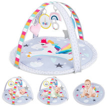 Baby Play Gym Mat 7-in-1 Tummy Time Activity Mat with 5 Detachable Toys-Multicol - £62.04 GBP