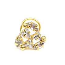 Floral Medusa Indian nose ring White CZ Twisted Beautiful 22g - £13.66 GBP