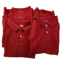 Boys School Uniform Polo Shirts Red Sz 8 Lot of 5 - £18.75 GBP