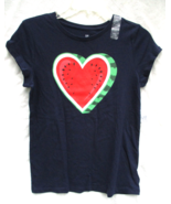 Gap Kids T-Shirt NEW with Tag Watermelon Heart Glitter Girls Size XXL 14... - $13.30