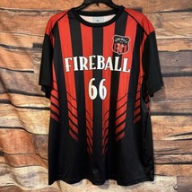 Fireball 66 XL Soccer Jersey T-shirt Red &amp; Black Striped Short Sleeve Wh... - $23.17