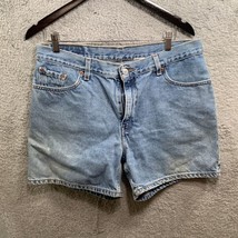 Vintage Womens Levi’s Denim Mom High Waisted Distressed Shorts Size 14 Read - $11.90