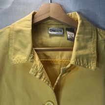 Chico&#39;s Size 2 Yellow Twill Barn Coat Jacket Collar Pockets Cotton Blend - £23.36 GBP