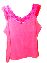 TALENT U.S.A. sleeveless cotton TOP lace trim peach (63) - $1.20