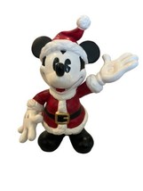 Vintage Enesco Disney Mickey Mouse Pie Eyes Santa 6” Statue Figurine - £43.87 GBP