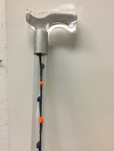 Walking cane acrylic orange and blue roses lucite elegant designer changeable  - £53.98 GBP