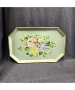 Vintage Mid Century Large Hand Painted Tole Tray 16.5x10.5” Signed 1.58 ... - £19.65 GBP