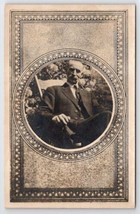 RPPC Handsome Older Gentleman Beautiful Egg And Dart Masked Border Postcard U23 - $17.95